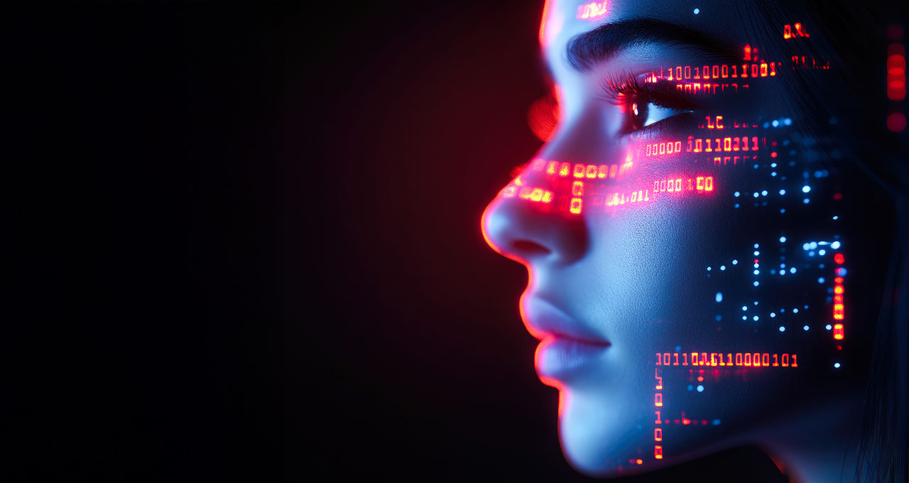 Futuristic Data Visualization on Digital Tablet Display